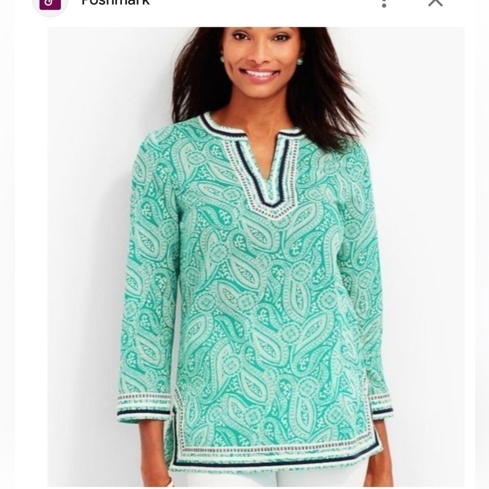 Talbots Paisley Top - Picture 1 of 9
